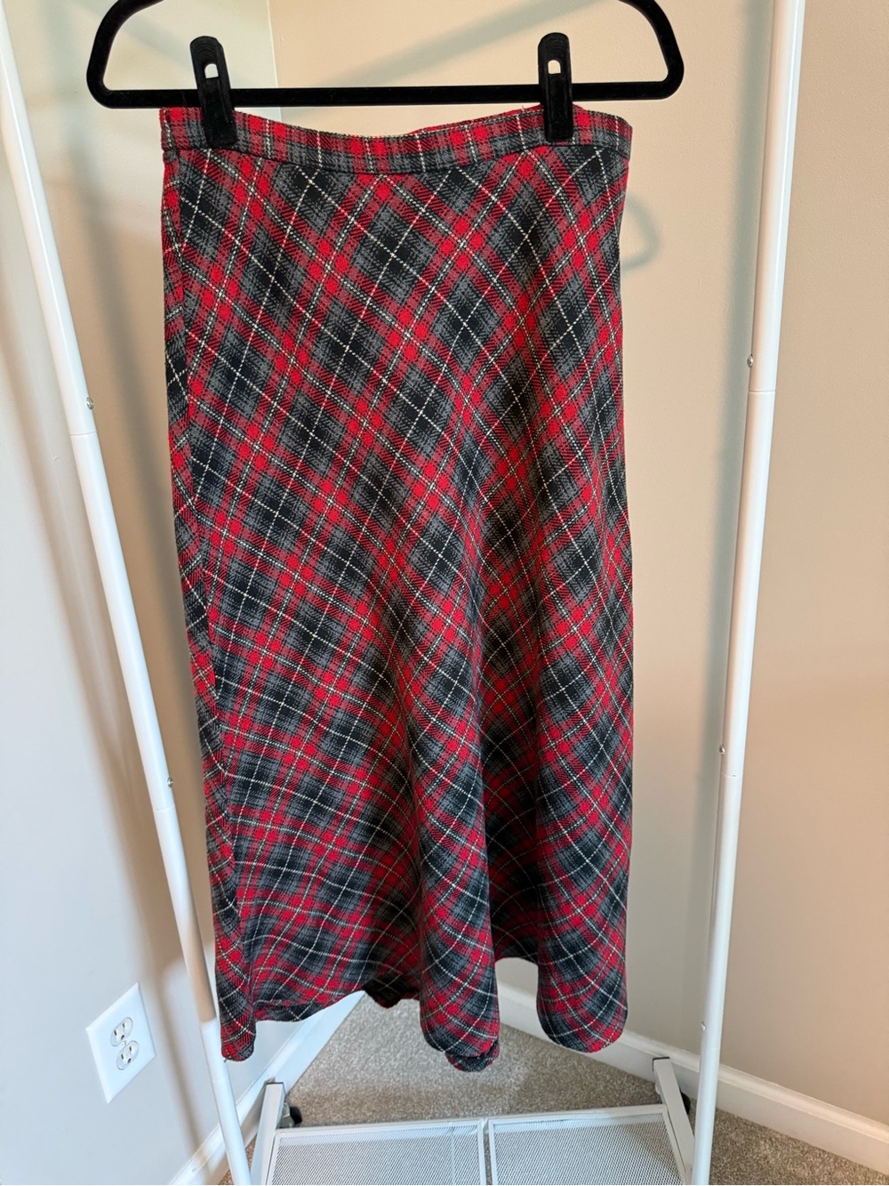 Requirements Red and Black Plaid Maxi Skirt